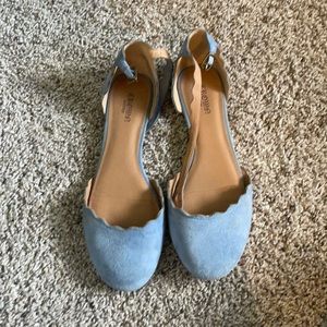 velvet blue flats
